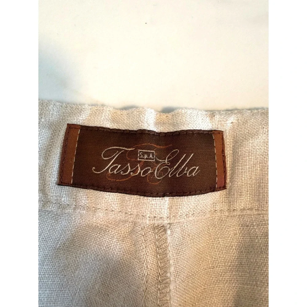 Tasso Elba‎ Linen Pants Beige Drawstring Waist Casual XL Mens Beach Vacation